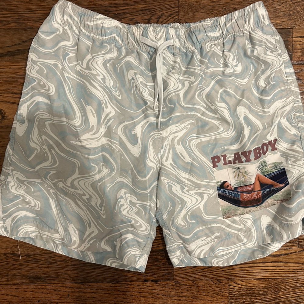 Playboy Blue and White Patterned Apparel